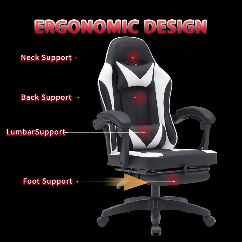 Inbox Zero Knoble Adjustable Reclining Ergonomic Faux Inbox Zero Knoble Adjustable Reclining Ergonomic Faux